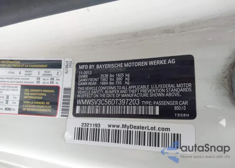 2013 Mini Hardtop Cooper S z USA, uszkodzony, nr VIN WMWSV3C56DT397203